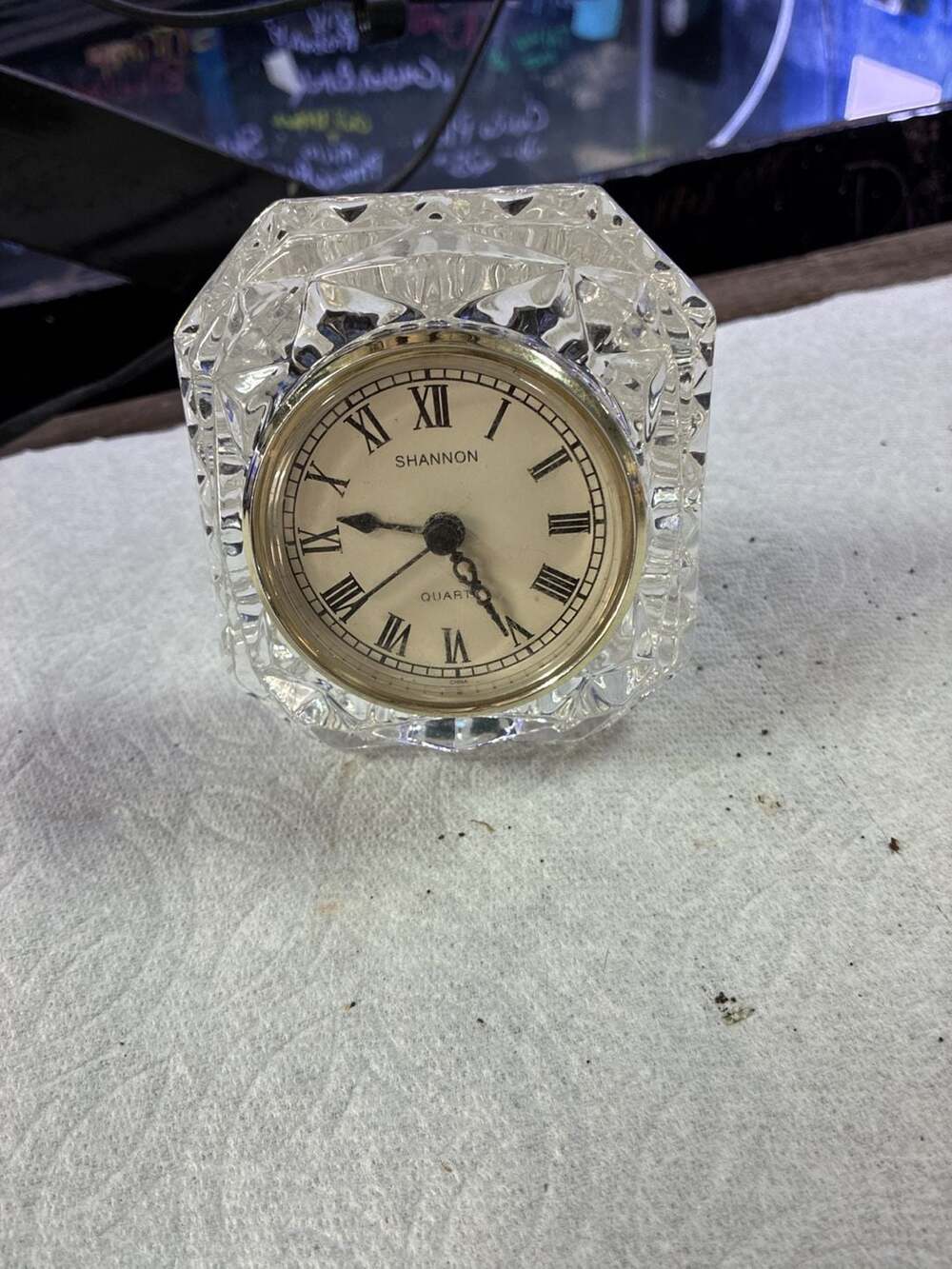 Shannon Emerald Crystal Desk Clock